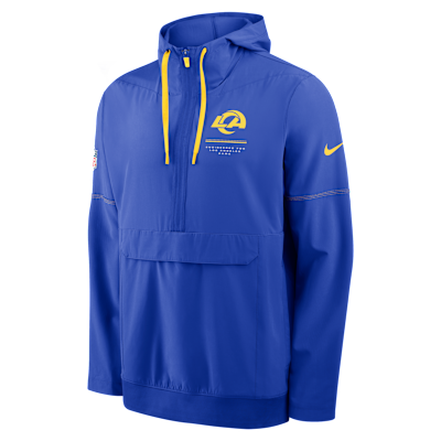 Los Angeles Rams Sideline Anorak Men's Nike NFL 1/2-Zip Hooded